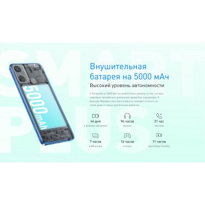 Смартфон Infinix Smart6 plus 2+64GB black