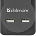 Сетевой фильтр Defender DFS 751 - 1,8 М, 2xUSB, 2.1A, 5 outlets