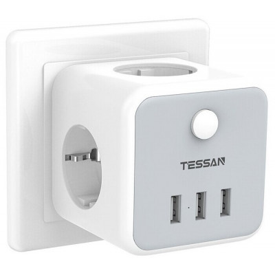 Сетевой фильтр Tessan TS-301-DE серый