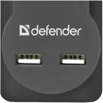 Сетевой фильтр Defender DFS 755 - 5,0 М, 2xUSB, 2.1A, 5 outlets