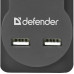 Сетевой фильтр Defender DFS 755 - 5,0 М, 2xUSB, 2.1A, 5 outlets