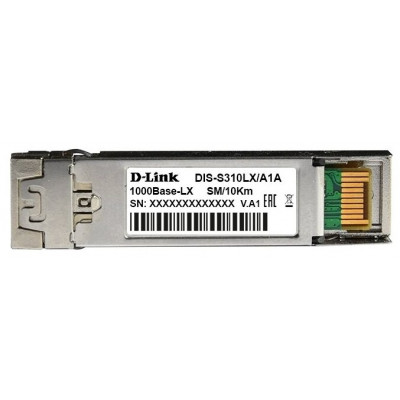 D-Link DIS-S310LX/A1A SFP-трансивер с 1 портом 1000Base-LX для одномодового оптического кабеля (до 1