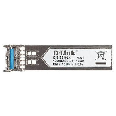 D-Link DIS-S310LX/A1A SFP-трансивер с 1 портом 1000Base-LX для одномодового оптического кабеля (до 1