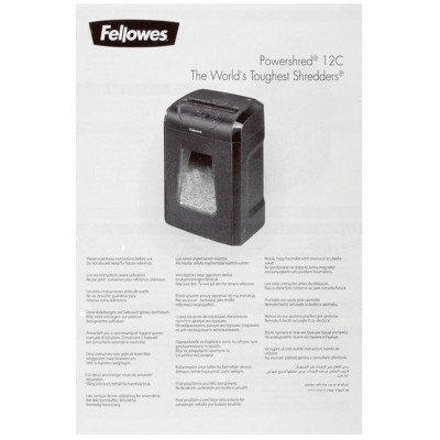 Уничтожитель бумаг  Fellowes Powershred 12C черный