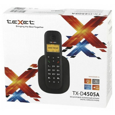 Телефон беспроводной Texet TX-D4505A черный