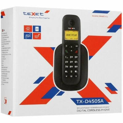 Телефон беспроводной Texet TX-D4505A черный