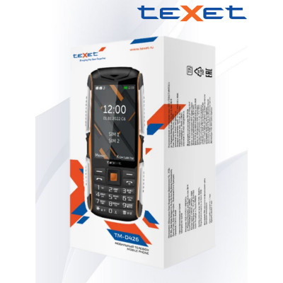 Мобильный телефон Texet TM-D426 черный-оранжевый