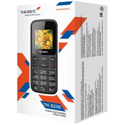 Мобильный телефон Texet TM-B208 черный