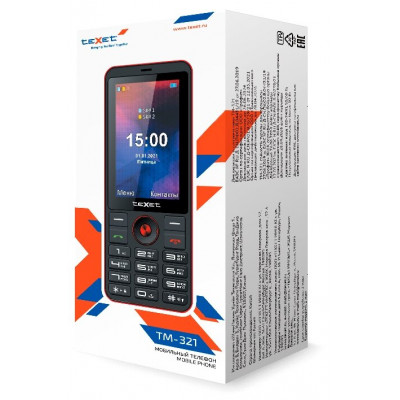 Мобильный телефон Texet TM-321 черно-красный