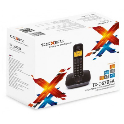 Телефон беспроводной Texet TX-D6705A черный