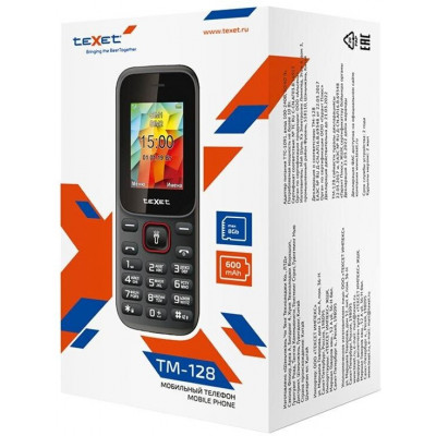 Мобильный телефон Texet TM-128 черно-красный