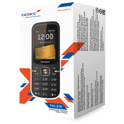 Мобильный телефон Texet TM-216 черный