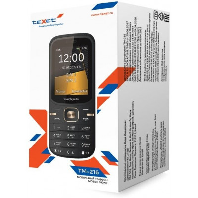 Мобильный телефон Texet TM-216 черный