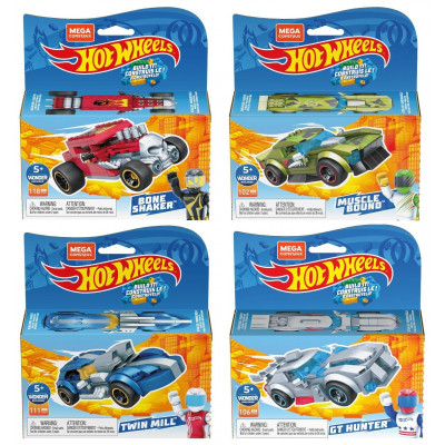 КОНСТРУКТОР MEGA CONSTRUX HOT WHEELS МАШИНКА ГОНОЧНАЯ RODGER D