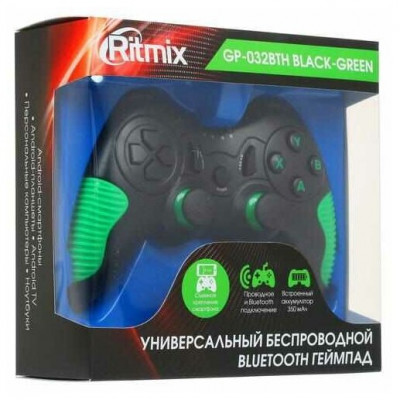 Геймпад беспроводной Ritmix GP-032BTH черный+зеленый
