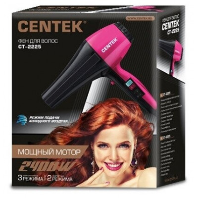 Фен CENTEK CT-2225 Professional черный/красный