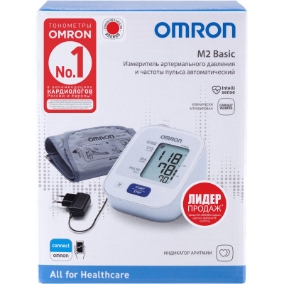 Тонометр Omron M2 Basic + средняя манжета HEM 7121-ARU