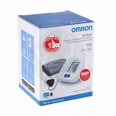 Тонометр Omron M2 Basic + средняя манжета HEM 7121-ARU