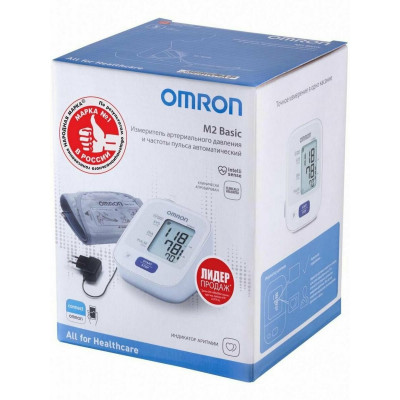 Тонометр Omron M2 Basic + средняя манжета HEM 7121-ARU