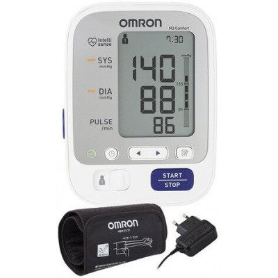 Тонометр Omron M3 Comfort + адаптер + универсальная манжета (HEM-7134-ALRU)