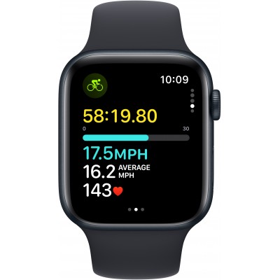 Apple Watch SE GPS 44mm Midnight Aluminium Case with Midnight Sport Band - M/L