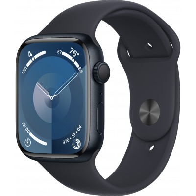 Apple Watch Series 9 GPS 45mm Midnight Aluminium Case with Midnight Sport Band - S/M  (MR993QR/A)