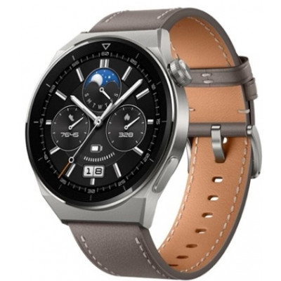 Huawei Watch GT3 Pro 46mm Gray Leather Strap (ODN-B19/MCHN08)