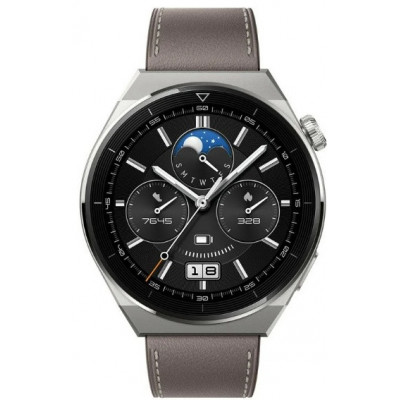 Huawei Watch GT3 Pro 46mm Gray Leather Strap (ODN-B19/MCHN08)