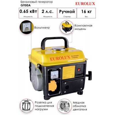 Электростанция бензиновая Eurolux G950A