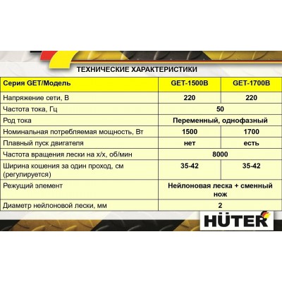 Электрический триммер GET-1500B Huter, шт