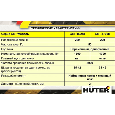 Электрический триммер GET-1700B Huter, шт