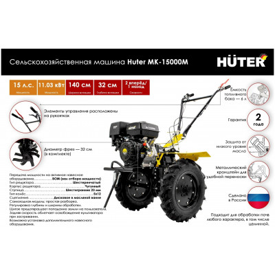 Сельскохозяйственная машина МК-15000P Huter, шт