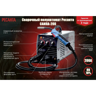 Сварочный полуавтомат САИПА-200 (MIG/MAG) Ресанта