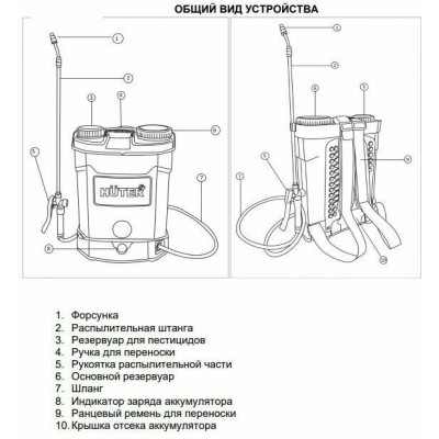 Опрыскиватель аккумуляторный SP-16AC Huter