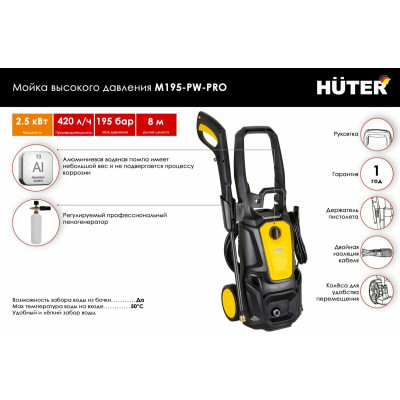 Мойка Huter W195-PW SMART PROFESSIONAL