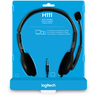 Наушники Гарнитура Stereo Headset H111, серая, длина кабеля 1,8 м, разъем 3,5 мм, микрофон с функц.