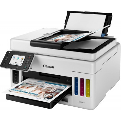 МФУ Canon MAXIFY GX6040  (A4, Printer/Scanner/Copier/DADF/Duplex, 600x1200 dpi, inkjet, Color, 24 ppm, tray 100+250 pages, LCD Color (6,9 см), USB 2.0, RJ-45, WIFI cart. GI-46)