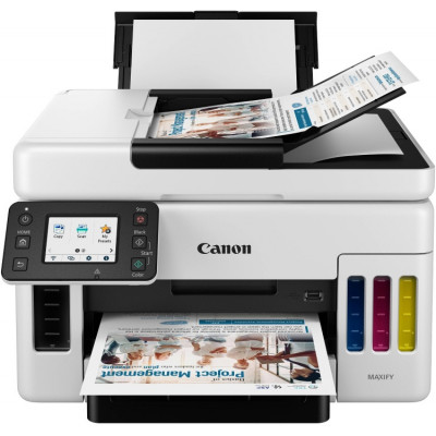 МФУ Canon MAXIFY GX6040  (A4, Printer/Scanner/Copier/DADF/Duplex, 600x1200 dpi, inkjet, Color, 24 ppm, tray 100+250 pages, LCD Color (6,9 см), USB 2.0, RJ-45, WIFI cart. GI-46)