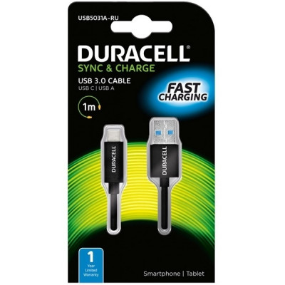 Duracell USB5031A-RU USB - USB Type-C 1 м черный