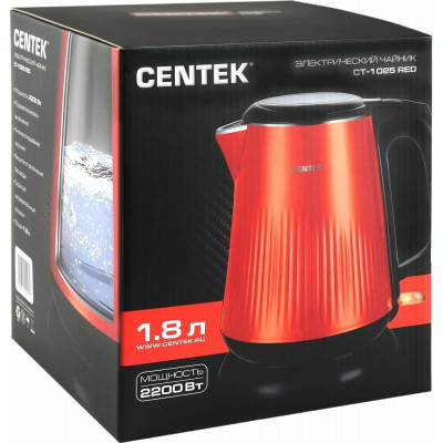 Чайник Centek CT-1025 (Red) металл 1.8л