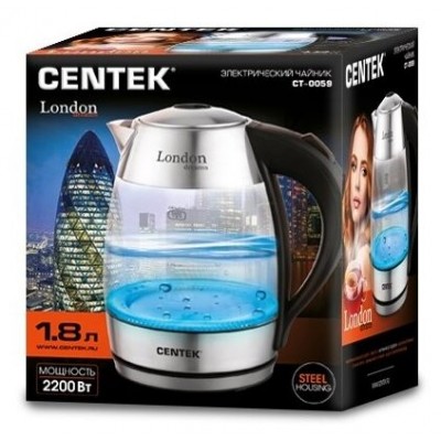 Чайник Centek CT-0059 London, стекло