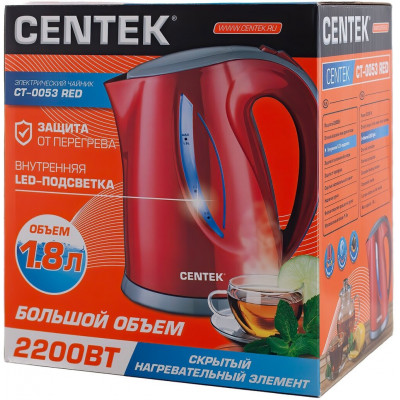 Чайник Centek CT-0053 Red 1.8л