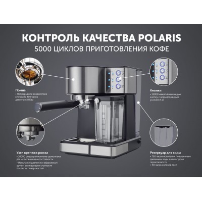 Кофеварка Polaris Adore Cappuccino Эспрессо PCM 1536E, черный