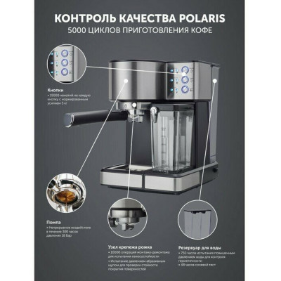 Кофеварка Polaris Adore Cappuccino Эспрессо PCM 1536E, черный