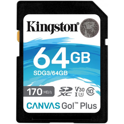 Карта памяти SD 64GB Class 10 U3 Kingston SDG3/64GB