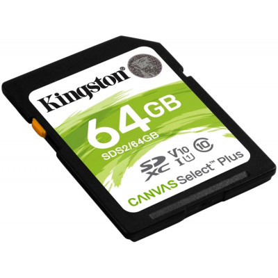 Карта памяти SD 64GB Class 10 U1 Kingston SDS2/64GB