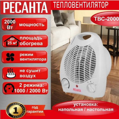 Тепловентилятор Ресанта ТВС-2000 белый