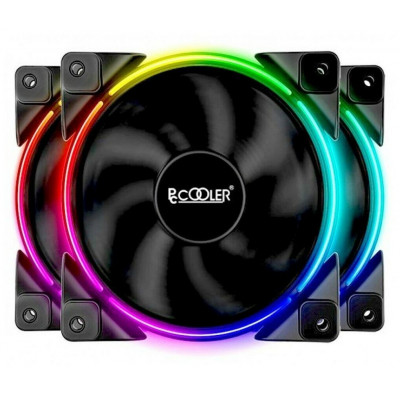 Вентилятор для корпуса PCCooler CORONA 3-IN-1 FRGB KIT 3x(120x120x25mm) 1000-2000 ± 10% RPM 68 CFM Black