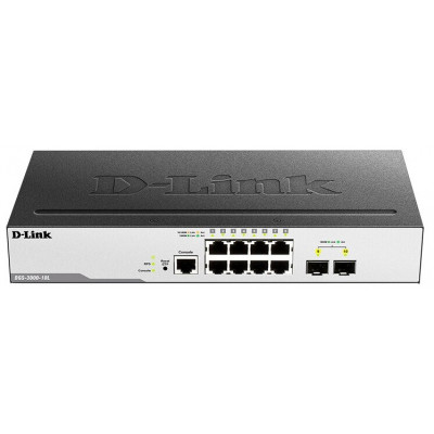 D-Link DGS-3000-10L Управляемый L2 коммутатор с 8 портами 1000Base-T и 2 портами 1000Base-X SFP