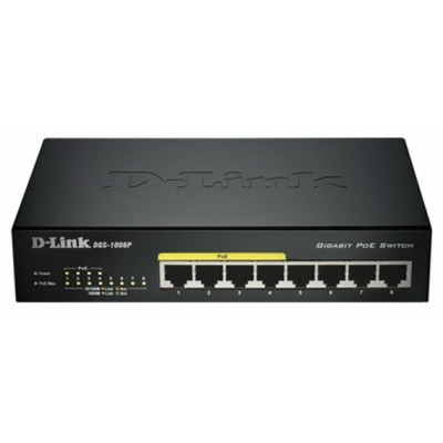 D-Link DGS-1008P/E1A Коммутатор 8-порт10/100/1000 неуправляемый с 4 PoE